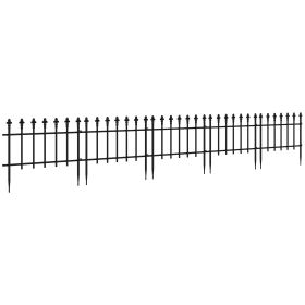 Outsunny Metal Decorative Garden Fence, 9.2' x 17.25" 5 Pack Steel Fence Panels, Decorative Border Fence for Landscape, Flower Bed, Yard Decor, Animal