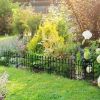 Outsunny Metal Decorative Garden Fence, 9.2' x 17.25" 5 Pack Steel Fence Panels, Decorative Border Fence for Landscape, Flower Bed, Yard Decor, Animal