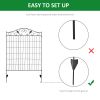 Outsunny Garden Decorative Fence Panel, 4 Pack, 44 x 36-Inch, Linear Length 12 Feet, Steel Border Folding Fence for Garden Landscaping
