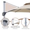 11 ft. Octagon Aluminum 360-Degree Cantilever Patio Umbrella with Umbrella Cover