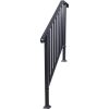 Handrails for Outdoor Steps, Fit 3 or 4 Steps Outdoor Stair Railing, Picket#3 Wrought Iron Handrail, Flexible Porch Railing, Black Transitional Handra
