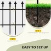 Outsunny Metal Decorative Garden Fence, 9.2' x 17.25" 5 Pack Steel Fence Panels, Decorative Border Fence for Landscape, Flower Bed, Yard Decor, Animal