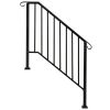 Artisasset Matte Black Outdoor 3 Level Iron Handrail