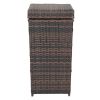 With Top Cover Iron Frame Rattan Trash Can Brown Gradient