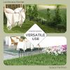 Outsunny Metal Decorative Garden Fence, 9.2' x 17.25" 5 Pack Steel Fence Panels, Decorative Border Fence for Landscape, Flower Bed, Yard Decor, Animal