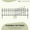 Outsunny Metal Decorative Garden Fence, 9.2' x 17.25" 5 Pack Steel Fence Panels, Decorative Border Fence for Landscape, Flower Bed, Yard Decor, Animal