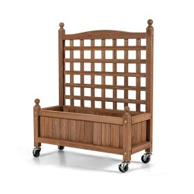 Patio Wooden Raised Plants Flower Planter Box (Type: Style D, Color: As Pic Show)